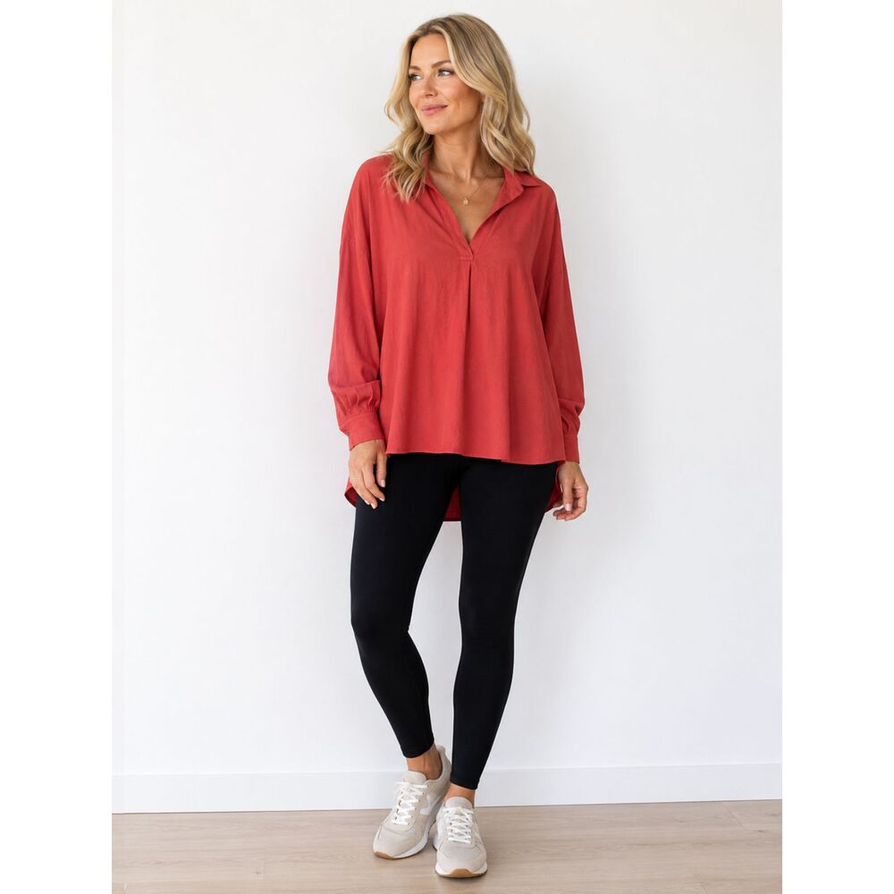 SBJ / GOOD COMPANY orange tunic blouse 100% cotton O/S